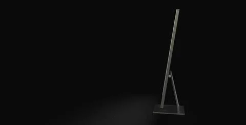 Display mock-up with blank white screen on a black background Stock Illustration