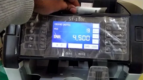 Display of a money counting machine. Stock Footage 146852406