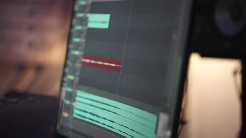 Display  With Music Recording In Special Software Stock Footage 156069983