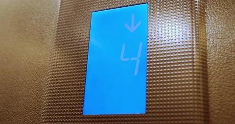 The display with numbering floors in the elevator. Slow motion Stock Footage 145898731