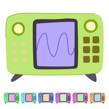Display oscillograph vector cartoon graphic イラスト素材