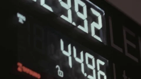 Display at the Petrol Station Stock Footage 76883767