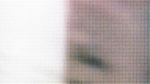 Display pixels showing macro screen grid pattern Stock Photos