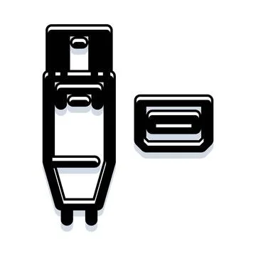 Display port connector icon vector for digital technology 库存插图