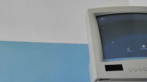 Display Of Retro Computer. Slider View Stock Footage 126588193