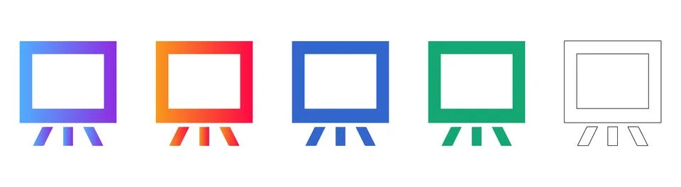 Display Screen Icon Set for Technology and Digital Interfaces icon set Stock Illustration