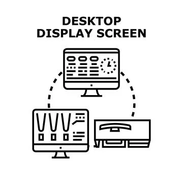Display screen technology connecting data processing devices イラスト素材
