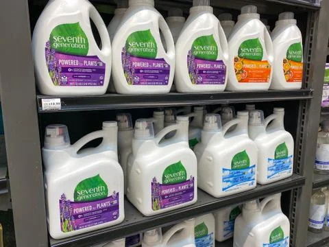 A display of Seventh Generation Laundry Detergent at a Whole Foods Market gro Stock Photos