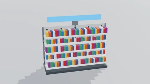 Display shelf retail 3d loop white background 3D animation seamless loop Video stock 341851211