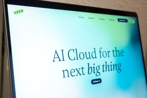 Display showing future technology ai cloud concept 写真素材