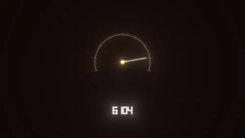 Display shows a speedometer reading of 600 with glowing Stock Footage 338329720