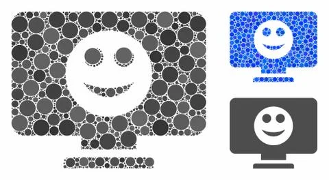 Display smile Composition Icon of Circle Dots Stock Illustration