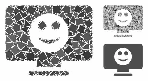 Display smile Composition Icon of Ragged Pieces Stock Illustration