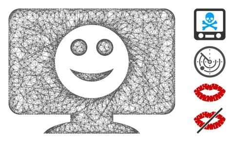 Display Smile Web Vector Mesh Illustration Stock Illustration