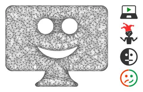 Display Smile Web Vector Mesh Illustration Stock Illustration
