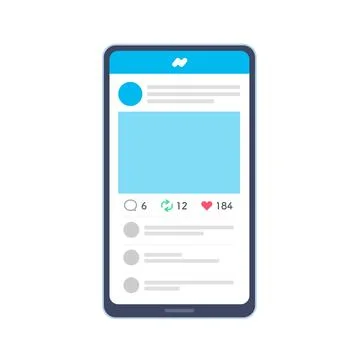 Display SNS on smartphone Stock Illustration