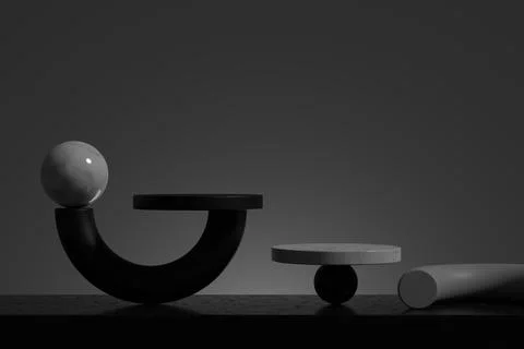 Display stand design. 3D product display. 3D rendering. Stock Illustration