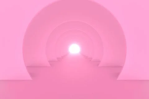 Display stand design with circle shape. 3D rendering. Illustrazione stock