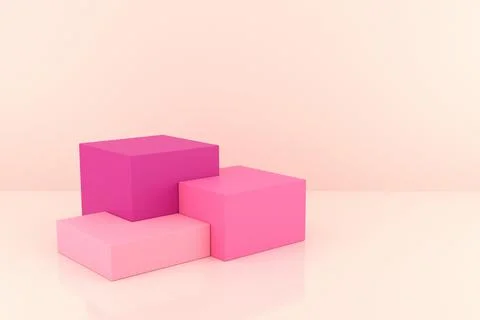 Display stand design with cube shape. 3D rendering. Stock Illustration
