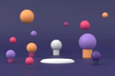 Display stand design with soft focus. 3D product display. 3D rendering. Stock Illustration