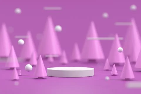 Display stand design with soft focus. 3D product display. 3D rendering. Stock Illustration