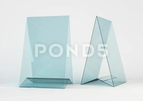 Display stand or acrylic table tent card holder isolated. 3D