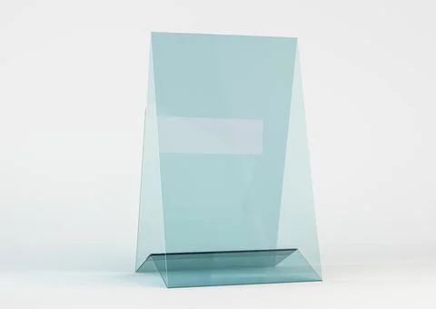 Display stand or acrylic table tent, card holder isolated. 3D illustration Illustrazione stock