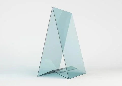 Display stand or acrylic table tent, card holder isolated. 3D illustration Illustrazione stock