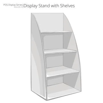 Display Stand with shelves. Stock Illustration
