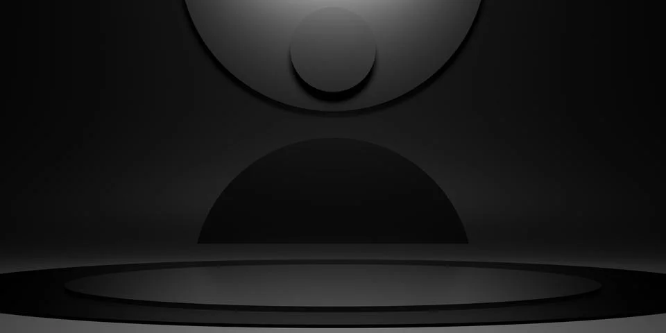 Display stand Simple circle Dark ZEN Concept Stage Modern abstract base 3D il Stock Illustration