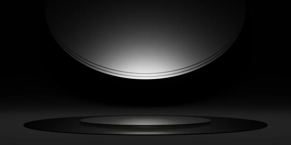 Display stand Simple circle Dark ZEN Concept Stage Modern abstract base 3D .. Stock Illustration