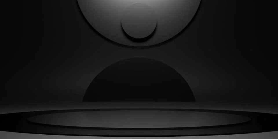 Display stand Simple circle Dark ZEN Concept Stage Modern abstract base 3D .. Stock Illustration