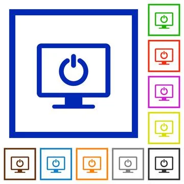 Display standby mode flat framed icons イラスト素材