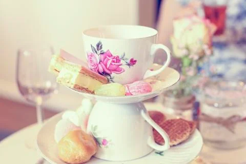Display of sweets and cakes Foto stock