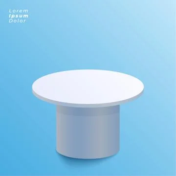 Display table design on blue background Stock Illustration
