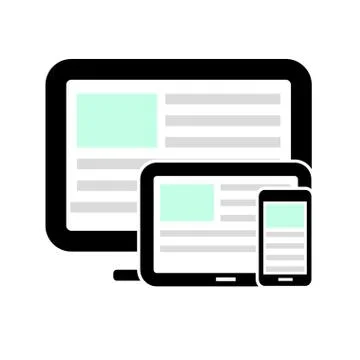 Display, tablet computer and mobile phone Stock Illustration