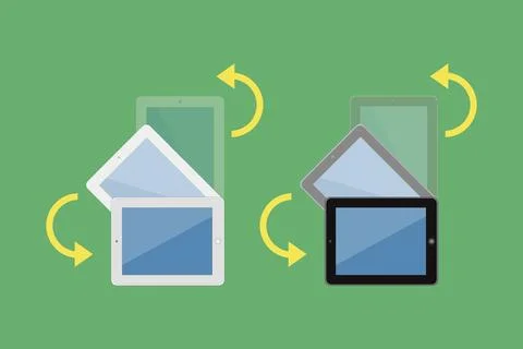 Display Tablet Screen Turning Visual Instruction Stock Illustration