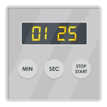 Display timer icon, flat style Stock Illustration