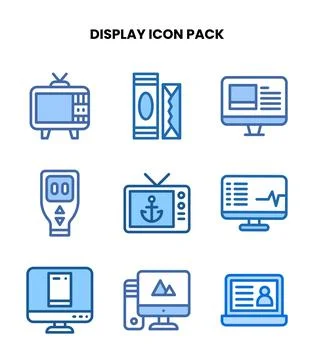 Display Two Colour Graphics Icons Pack Illustrazione stock