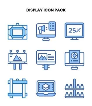 Display Two Colour Icons Pack Stock Illustration