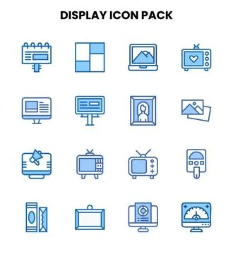 Display Two Colour Icons Pack Stock Illustration