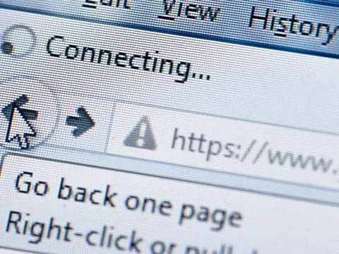 Display with website on the screen Stock Photos
