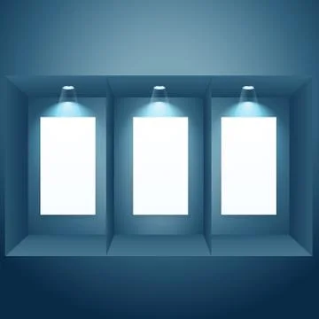 Display window with empty frame Stock Illustration