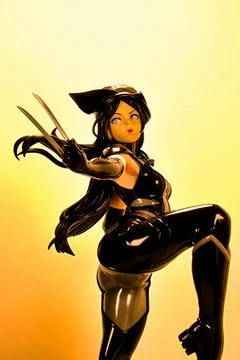 Display of the X-Men MARVEL COMIC character WOLVERINE(LAURA KINNEY). Foto stock