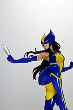 Display of the X-Men MARVEL COMIC character WOLVERINE(LAURA KINNEY). 스톡 사진