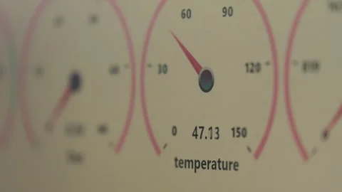 Displayed operating parameters on automotive testing bench Stock Footage 345173561