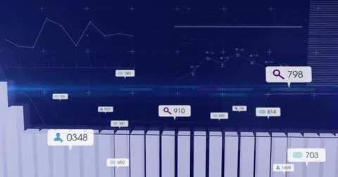Displaying 3D bar chart columns in dashboard, with floating labels, icons and Stockillustratie