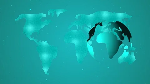 Displaying 3D globe showing global network connections animation Stock Footage 320795410