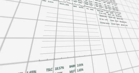 Displaying 3D wireframe grid showing alphanumeric codes in virtual data space, Stockfoto's