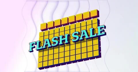 Displaying 3D yellow grid floating on pastel wavy backdrop showing raised tabs Stock Photos
